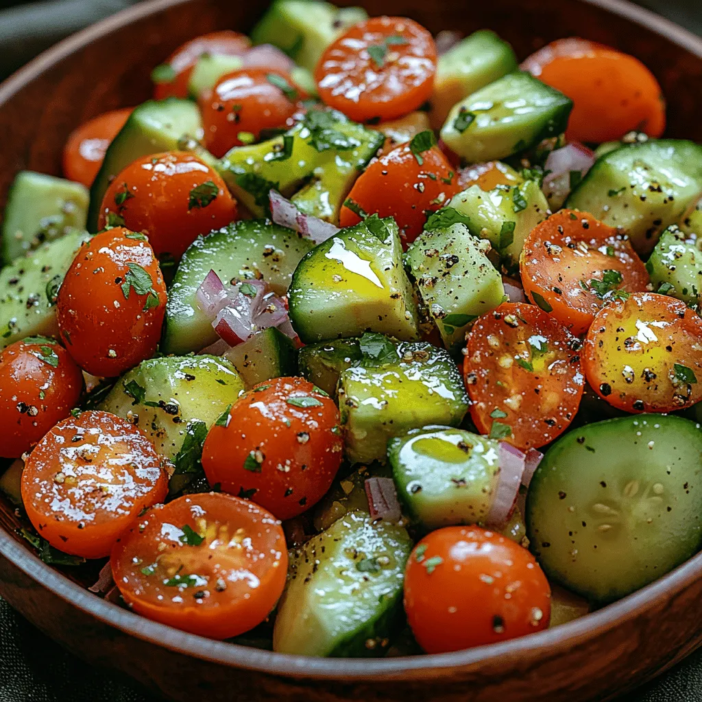 As the sun shines brightly and the warmth of summer fills the air, there's nothing quite as refreshing as a vibrant salad that showcases the bounty of fresh vegetables. The Fresh & Zesty Tomato Cucumber Avocado Salad is a perfect dish for any occasion, whether it’s a picnic in the park, a backyard barbecue, or a light lunch on a hot day. This salad not only tantalizes your taste buds with its colorful presentation and zesty flavors, but it also delivers a punch of nutrition that makes it a guilt-free indulgence.