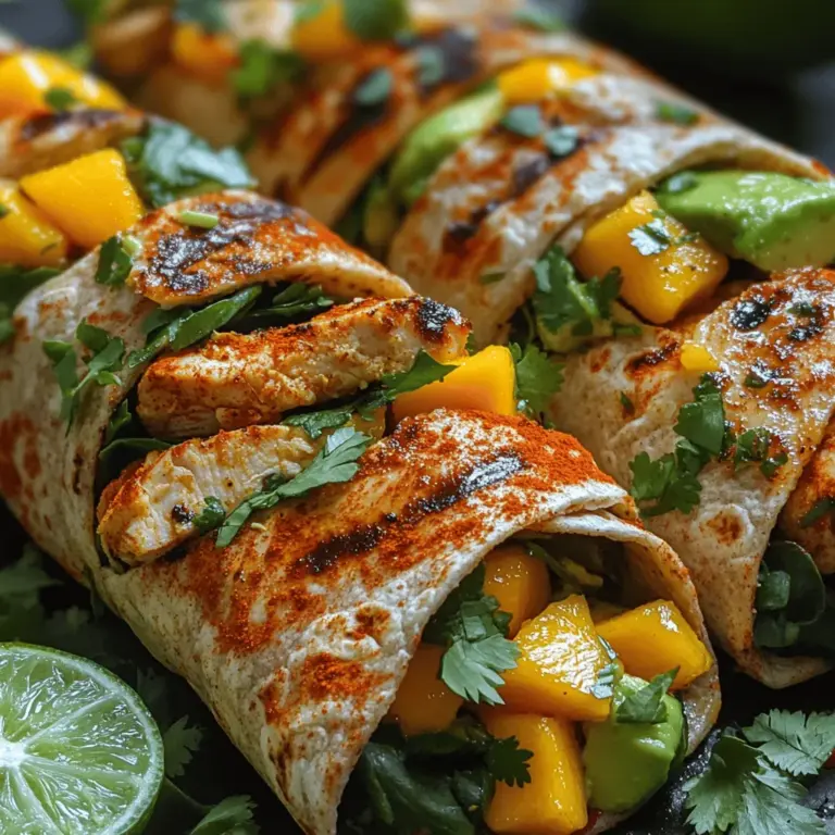 At the heart of this wrap is boneless, skinless chicken breast, a staple in many healthy diets. This lean protein is not only versatile but also packed with essential nutrients. Chicken breast is low in fat and high in protein, making it an excellent choice for anyone looking to build muscle or maintain a healthy weight. Grilling the chicken adds a smoky flavor that complements the sweetness of the mango and the creaminess of the avocado, creating a well-rounded dish.