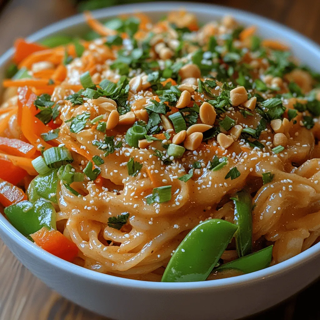 Creamy Thai Peanut Noodles is a dish that showcases the vibrant and diverse flavors of Thai cuisine. Known for its rich, creamy texture and a delightful balance of sweet, savory, and slightly spicy notes, this recipe is a favorite among many food enthusiasts. Whether you're a novice cook or a seasoned chef, this dish is not only easy to prepare but also incredibly satisfying. The combination of fresh vegetables, rice noodles, and a luscious peanut sauce makes it a wholesome option that appeals to a wide range of palates.