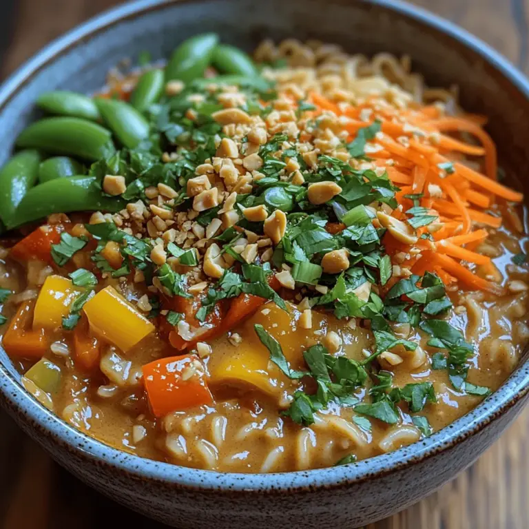 Creamy Thai Peanut Noodles is a dish that showcases the vibrant and diverse flavors of Thai cuisine. Known for its rich, creamy texture and a delightful balance of sweet, savory, and slightly spicy notes, this recipe is a favorite among many food enthusiasts. Whether you're a novice cook or a seasoned chef, this dish is not only easy to prepare but also incredibly satisfying. The combination of fresh vegetables, rice noodles, and a luscious peanut sauce makes it a wholesome option that appeals to a wide range of palates.