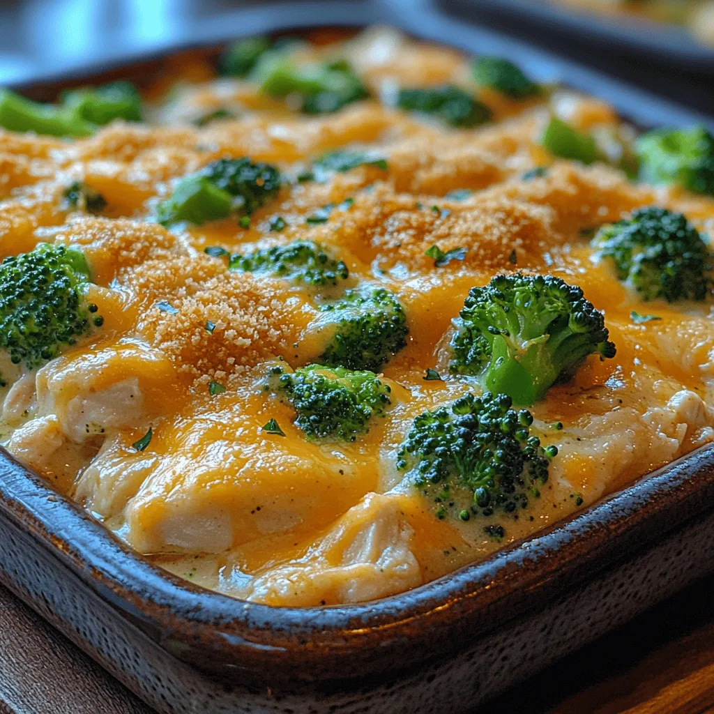 Creamy Chicken and Broccoli Bake is a dish that perfectly embodies the essence of home-cooked meals. With its rich, creamy sauce, tender chicken, and vibrant green broccoli, this casserole is not only visually appealing but also packed with flavor. It effortlessly combines convenience and taste, making it a popular choice for busy weeknights and family gatherings alike. The harmonious blend of ingredients creates a comforting experience that warms the heart and satisfies the appetite.