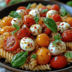 When it comes to vibrant, refreshing meals that celebrate the joys of summer, few dishes can compare to a Sunshine Caprese Pasta Salad. This delightful recipe combines the classic elements of a traditional Caprese salad—fresh tomatoes, creamy mozzarella, and fragrant basil—with the heartiness of pasta, creating a dish that’s not only visually stunning but also packed with flavor. The Sunshine Caprese Pasta Salad is perfect for picnics, barbecues, or as a light, satisfying meal that can be enjoyed any time of the year.
