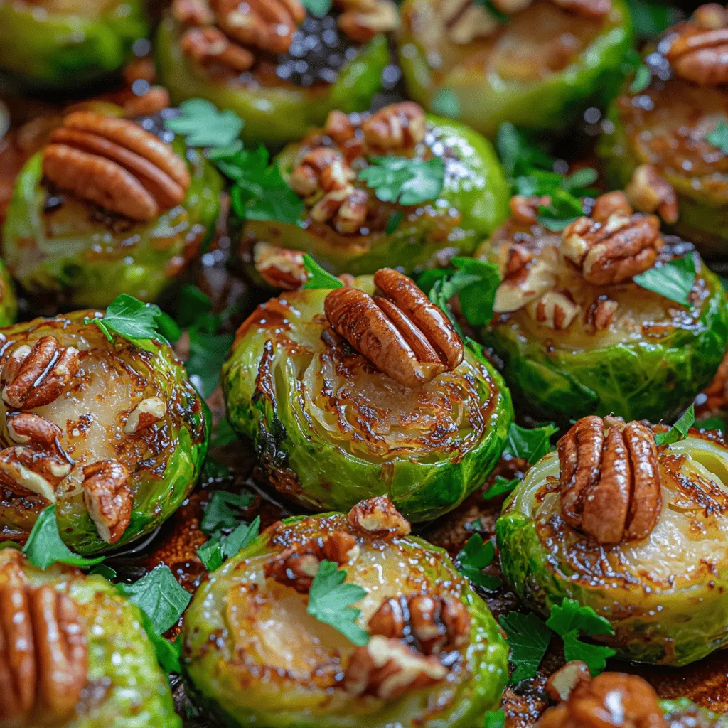 Sweet Maple Glazed Brussels Sprouts are a culinary delight that has the remarkable ability to transform a humble side dish into a centerpiece of any meal. This recipe harmoniously blends the earthy flavor of Brussels sprouts with the rich sweetness of pure maple syrup, creating a dish that is both satisfying and sophisticated. The addition of balsamic vinegar introduces a tangy note, while Dijon mustard adds a subtle hint of spice, elevating the overall flavor profile. Whether you're preparing a casual weeknight dinner or hosting a festive gathering, these Brussels sprouts promise to impress your family and guests alike.