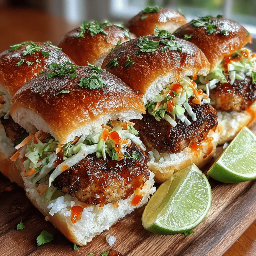 Sriracha Lime Chicken Sliders with Slaw