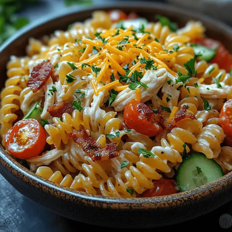 Pasta salads have long been celebrated for their versatility, making them a staple at gatherings, picnics, and potlucks. Their ease of preparation and ability to be served chilled make them an ideal choice for warm-weather occasions. Among the myriad of pasta salad options, the Chilled Chicken Bacon Ranch Pasta Salad stands out as a refreshing yet hearty dish that is sure to please a crowd.