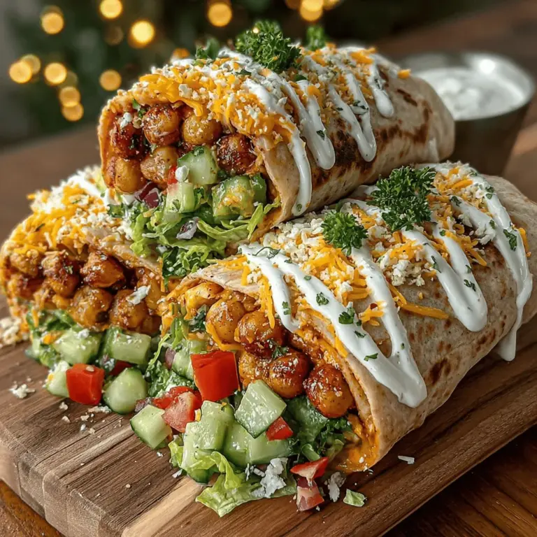 In the realm of quick and satisfying meals, the Spicy Buffalo Chickpea & Cheddar Wraps stand out as a delightful fusion of flavors and textures. This recipe caters not only to those seeking a plant-based option but also satisfies the cravings of spice enthusiasts and cheese lovers alike. The combination of chickpeas, buffalo sauce, and cheddar creates a mouthwatering experience, ensuring that each bite is packed with protein, fiber, and a kick of heat. Ideal for a lunch on-the-go or a casual dinner at home, these wraps are as nutritious as they are delicious. In this article, we will explore the vibrant ingredients that make up this dish, provide a step-by-step preparation guide, and highlight the nutritional benefits that make these wraps a standout choice.