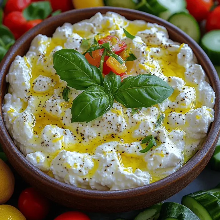 When it comes to elevating your appetizer game, the Zesty Lemon Ricotta Delight stands out as a must-try dish. This creamy, tangy dip is not only visually appealing but also tantalizing to the taste buds. With its vibrant flavors and smooth texture, it's perfect for a variety of occasions—whether you're hosting a casual get-together, a formal dinner party, or simply looking for a light snack. The combination of fresh ingredients and seasonal flavors makes this dish a delightful addition to any table, inviting guests to indulge in its refreshing essence.