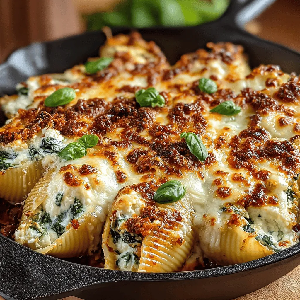 Cheesy Spinach Delight Stuffed Shells Recipe