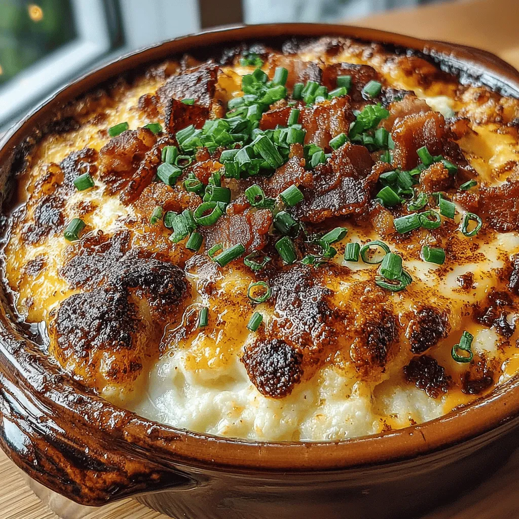 Southern cuisine is celebrated for its comforting and hearty dishes, with grits holding a special place in the culinary landscape of the South. Originating from Native American traditions, grits have evolved into a beloved staple, often served alongside a variety of proteins or transformed into decadent dishes that warm the soul. In this context, the Smoky Gouda & Bacon Grits Bake stands out as a modern twist on the traditional grit dish, marrying classic ingredients with innovative flavors to create a dish that is both satisfying and indulgent.