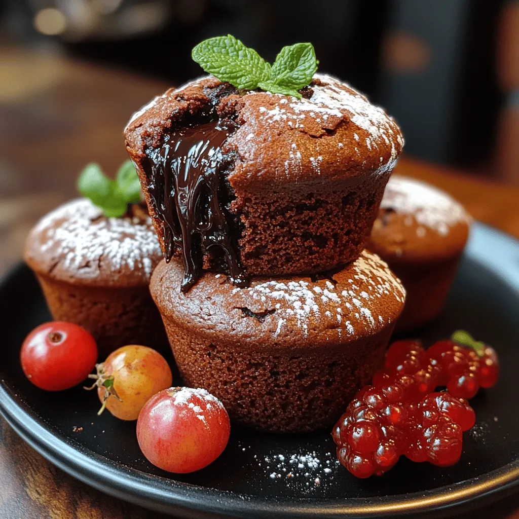 The Decadent Dark Chocolate Lava Muffins are a delightful twist on the classic molten chocolate cake, often hailed as one of the most indulgent desserts. Emerging from French patisserie traditions, the concept of a lava cake has captivated dessert lovers worldwide since its creation in the late 1980s. These muffins are not just a treat; they embody a culinary experience that marries the richness of dark chocolate with the thrill of discovering a warm, gooey center.