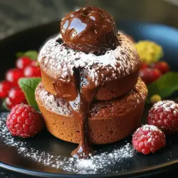 The Decadent Dark Chocolate Lava Muffins are a delightful twist on the classic molten chocolate cake, often hailed as one of the most indulgent desserts. Emerging from French patisserie traditions, the concept of a lava cake has captivated dessert lovers worldwide since its creation in the late 1980s. These muffins are not just a treat; they embody a culinary experience that marries the richness of dark chocolate with the thrill of discovering a warm, gooey center.