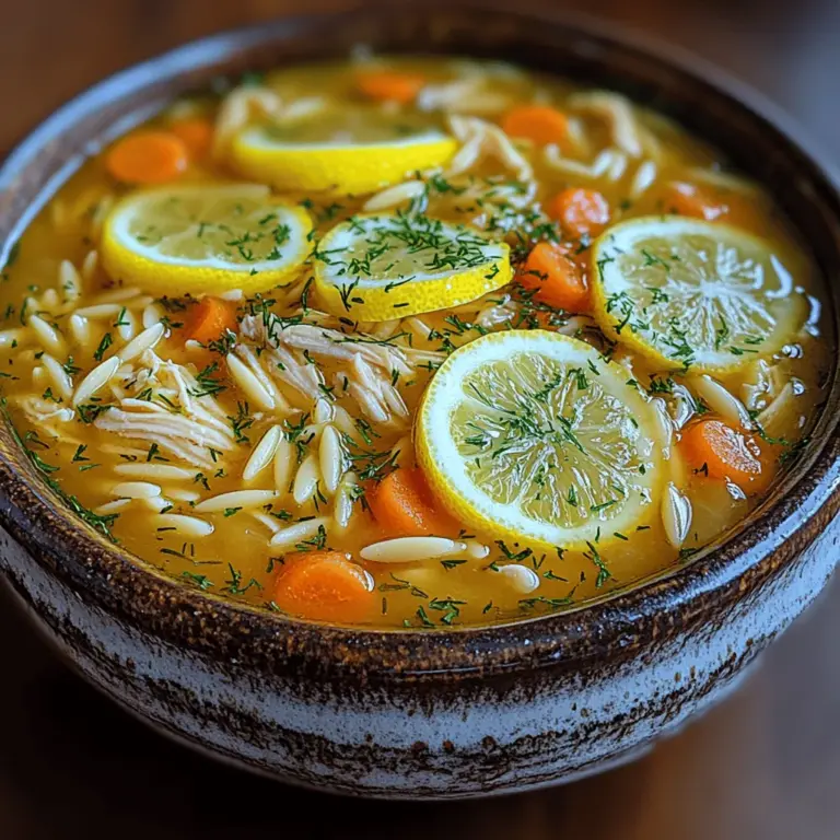 Welcome to the refreshing world of Lemony Greek Delight, a light Greek lemon chicken soup that promises to invigorate your palate and nourish your body. This delightful dish is not just a meal; it’s a culinary experience steeped in history and tradition. Originating from the heart of Greece, this soup, known as "Avgolemono," beautifully combines the zest of fresh lemons with tender chicken and aromatic herbs, creating a comforting yet light option perfect for any time of year.