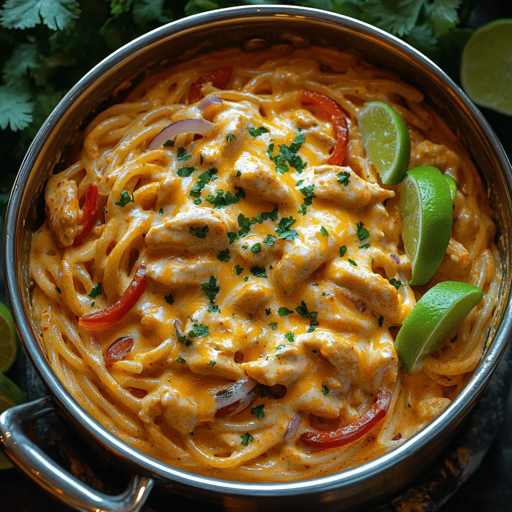 Fajita Fiesta Pasta is a delightful culinary creation that marries the bold and zesty flavors of classic fajitas with the comforting and versatile nature of pasta. This innovative dish is perfect for those who crave a hearty meal without the fuss of traditional cooking methods. Imagine tender pieces of seasoned chicken, sautéed bell peppers, and onions, all enveloped in a rich, creamy sauce over a bed of your favorite pasta. It's a celebration of flavors that brings a fiesta right to your dinner table.