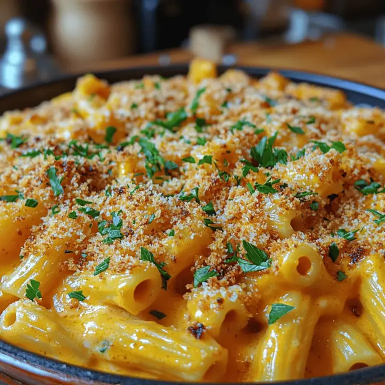 As the leaves turn golden and the air becomes crisp, there’s a certain comfort that comes from indulging in warm, hearty dishes. One such dish that perfectly encapsulates the essence of fall is Creamy Pumpkin Mac & Cheese Delight. This recipe stands out not only for its creamy texture and rich flavors but also for its celebration of seasonal ingredients. The combination of pumpkin puree and a medley of cheeses creates a delightful fusion that is both satisfying and comforting, making it an ideal choice for cozy gatherings or family dinners.