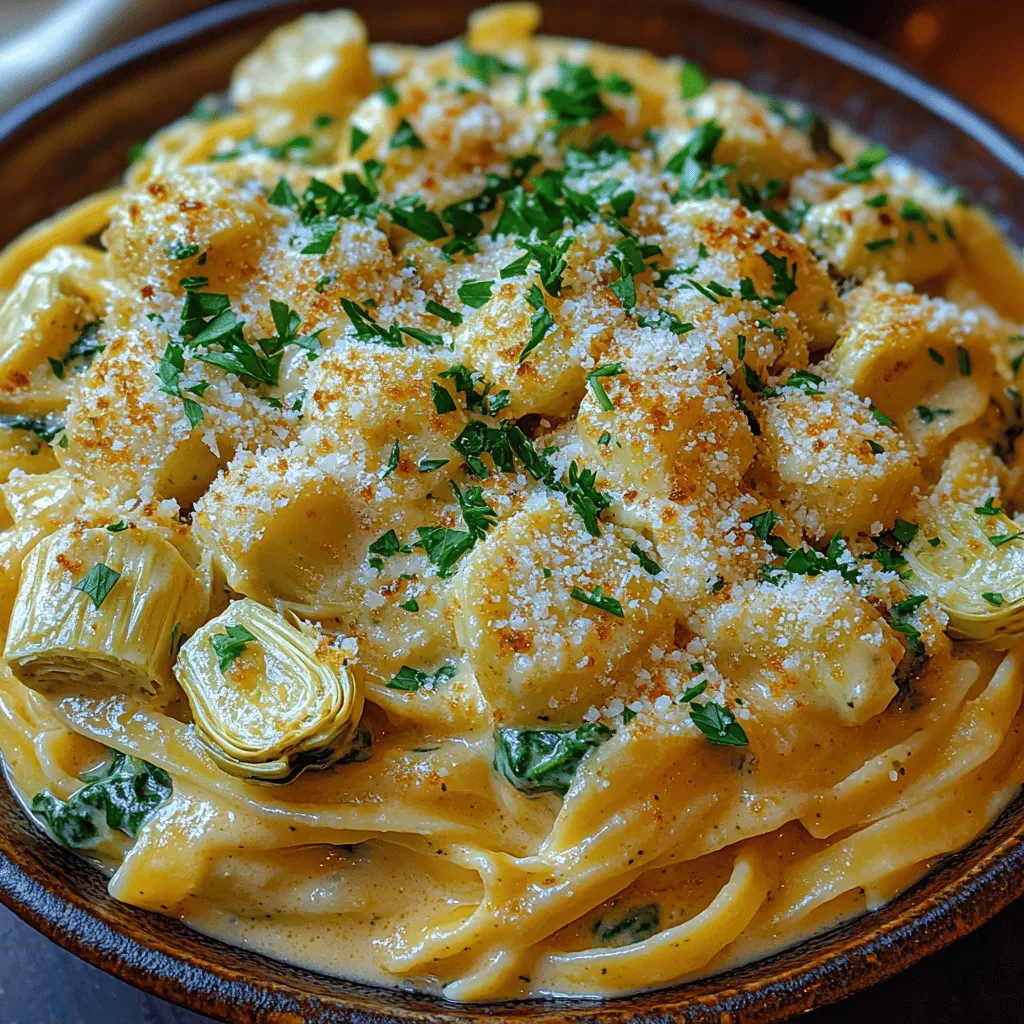 To achieve the perfect creamy sauce for your Spinach Artichoke Pasta, temperature control and ingredient selection are crucial. Start by heating your chosen fat—olive oil or butter—in a large saucepan over medium heat. Once the fat is shimmering, add your minced garlic. Sauté the garlic just until fragrant, about 30 seconds to 1 minute, ensuring it does not brown. Browning garlic can impart a bitter taste, which we want to avoid in this creamy dish.