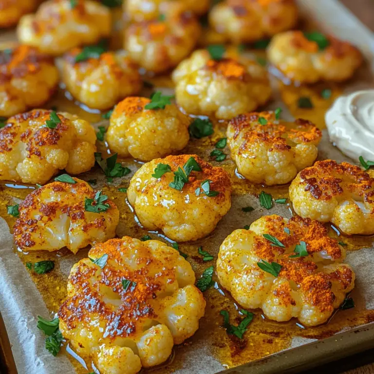 Golden Turmeric Roasted Cauliflower is more than just a side dish; it’s a vibrant celebration of flavor, nutrition, and versatility. This dish has gained popularity in recent years, not only for its stunning appearance but also for its health benefits and rich culinary heritage. Turmeric, known for its bright yellow hue and earthy flavor, has been a staple in various cuisines, particularly in Indian and Middle Eastern dishes. When paired with the naturally nutty flavor of cauliflower and a medley of spices, this recipe transforms a simple vegetable into a gourmet experience.