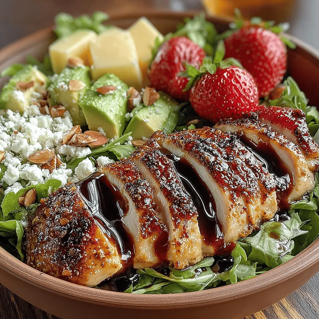In the world of salads, few combinations are as delightful and refreshing as the Balsamic Roasted Strawberry Chicken Salad. This dish artfully marries the sweetness of roasted strawberries with the savory goodness of grilled chicken, creating a harmonious blend of flavors that tantalize the taste buds. The vibrant colors and textures make it not only a feast for the palate but also a visual delight, perfect for impressing guests at dinner parties or simply enjoying a light lunch on a warm day.