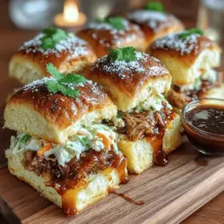 Peach Honey BBQ Chicken Sliders