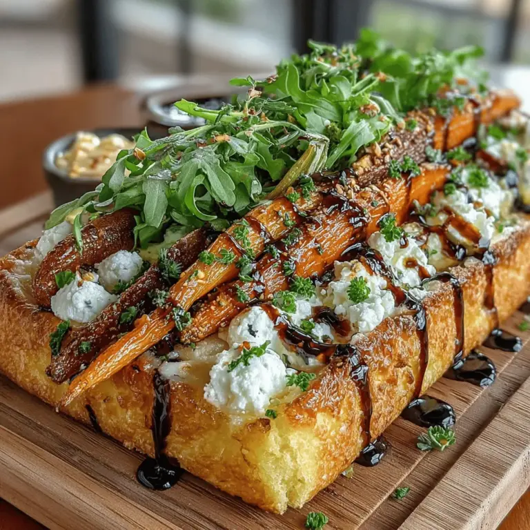 To achieve the perfect roasted carrot ribbons for your flatbread, it’s essential to focus on uniformity. Start by selecting medium-sized carrots, as they tend to be more tender and sweeter. Use a vegetable peeler or a mandoline slicer to create thin, even ribbons. If you're using a knife, try to slice them as thinly as possible to ensure they cook evenly and caramelize beautifully.