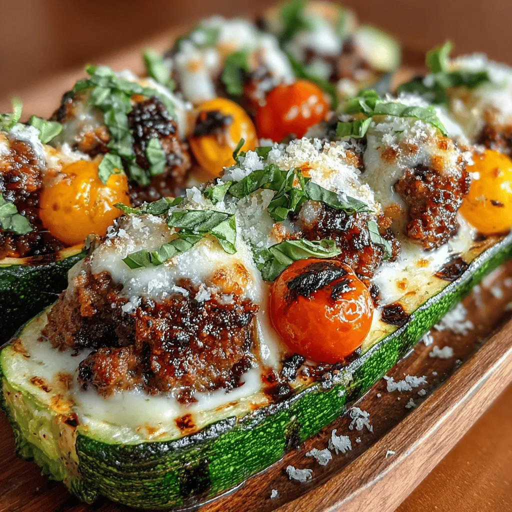 To enhance the flavor and texture of your Zesty Turkey Sausage Grilled Zucchini Boats, incorporating cherry tomatoes into the turkey mixture is essential. Start by halving a cup of fresh cherry tomatoes. When mixed into the turkey sausage, these little gems contribute a burst of juiciness and a slight sweetness that contrasts beautifully with the savory flavors of the sausage. The acidity from the tomatoes also brightens the dish, cutting through the richness of the meat.