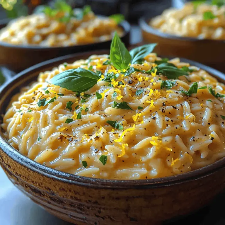Welcome to the world of Creamy Lemon Herb Orzo, a dish that perfectly embodies the harmony of creamy textures and zesty flavors. This delightful recipe stands out as a versatile option that can effortlessly transition from a comforting weeknight meal to a sophisticated side dish for special gatherings. The combination of creamy orzo, bright lemon, and fresh herbs creates a culinary experience that is not only delicious but also visually appealing.