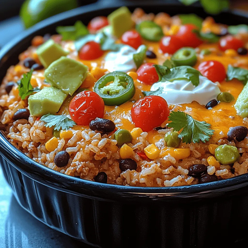 Taco Fiesta Rice Casserole is a delightful fusion of flavors and textures, marrying the comforting qualities of a traditional casserole with the vibrant zest of taco night. This dish presents an exciting way to enjoy the savory goodness associated with classic Mexican cuisine, making it a perfect choice for family dinners, potlucks, or gatherings where hearty, delicious meals are appreciated. The combination of seasoned ground meat, fluffy rice, creamy cheeses, and a medley of fresh vegetables creates a dish that is not only satisfying but also visually appealing.