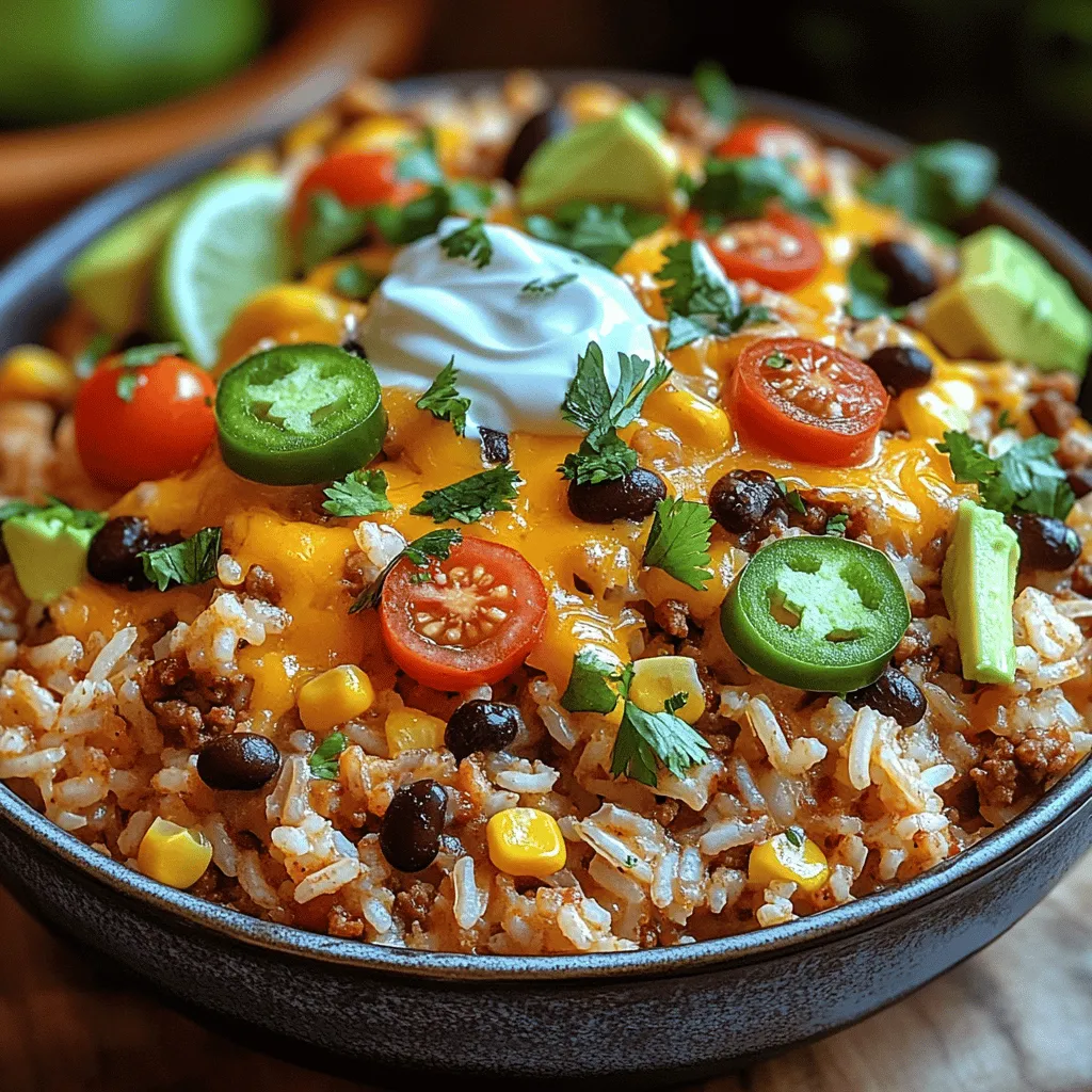 Taco Fiesta Rice Casserole is a delightful fusion of flavors and textures, marrying the comforting qualities of a traditional casserole with the vibrant zest of taco night. This dish presents an exciting way to enjoy the savory goodness associated with classic Mexican cuisine, making it a perfect choice for family dinners, potlucks, or gatherings where hearty, delicious meals are appreciated. The combination of seasoned ground meat, fluffy rice, creamy cheeses, and a medley of fresh vegetables creates a dish that is not only satisfying but also visually appealing.