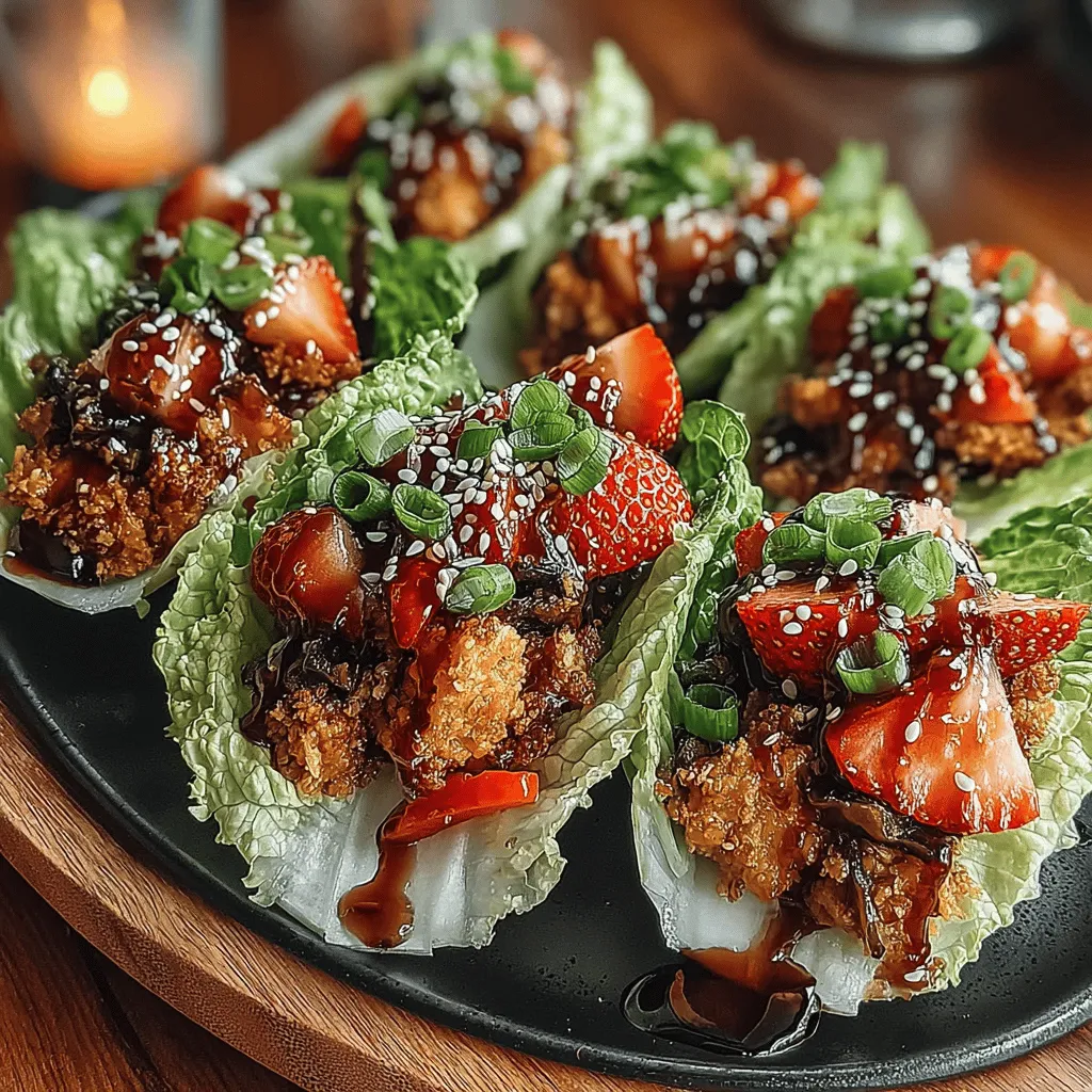 Lettuce wraps have emerged as a popular choice for those seeking a healthy, versatile meal option that is both satisfying and easy to prepare. These delightful packages of fresh ingredients allow for a creative fusion of flavors, making them perfect for anyone looking to enjoy a light dish without sacrificing taste. Tofu Lettuce Wraps with Strawberry Glaze take this concept to new heights by combining the savory richness of sautéed tofu with the sweet and tangy notes of a strawberry glaze. This unique pairing not only tantalizes the taste buds but also provides a visually appealing dish that is bound to impress family and friends.