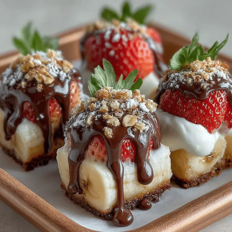 In the realm of healthy snacking, few treats can rival the refreshing allure of Chilled Strawberry Banana Bliss Bites. This delightful recipe combines the vibrant flavors of fresh strawberries and ripe bananas with the creamy richness of Greek yogurt, resulting in a snack that is not only delicious but also packed with nutrients. Perfect for a hot summer day or as a quick, energizing bite between meals, these bliss bites cater to both the young and the young at heart.