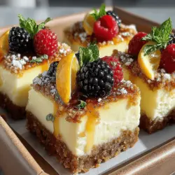 To create the perfect Zesty Frozen Lemon Cheesecake Bars, it's essential to understand the role each ingredient plays in the overall composition of the dessert. Each component contributes to the texture, flavor, and ultimately, the success of this delightful treat.