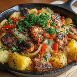 If you’re searching for a dish that perfectly balances rich flavors and heartiness, look no further than Golden Cajun Potato Hash with Chicken Bites. This delightful recipe is a feast for the senses, featuring crispy potatoes and juicy chicken, all infused with the bold flavors of Cajun spices. Whether you're looking for a satisfying breakfast to kickstart your day, a delicious brunch to impress your guests, or a fulfilling dinner option for the family, this dish delivers on all fronts.
