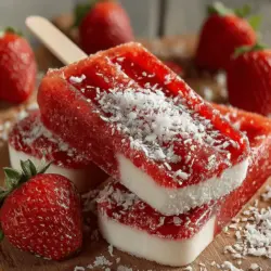 As the sun shines brighter and the days grow longer, the craving for refreshing, cool treats becomes almost irresistible. One such delight that perfectly encapsulates the essence of summer is the Coconut Strawberry Bliss Pops. These popsicles deliver a harmonious blend of tropical coconut and luscious strawberries, resulting in a delightful balance of flavors and textures. Whether you’re lounging by the pool, hosting a summer gathering, or simply looking for a healthy snack, these pops are the ideal choice for all ages and occasions.