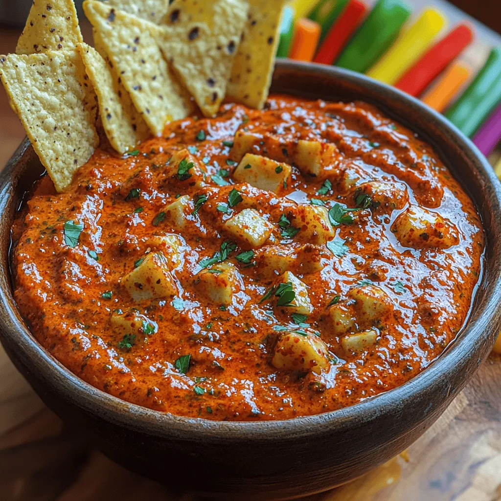 At the heart of the Roasted Red Heaven Dip lies a carefully selected array of ingredients that work in harmony to create a deliciously rich and creamy blend. Let’s explore the key components that make this dip a standout, focusing on their flavors, textures, and health benefits.
