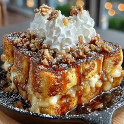 Imagine waking up to the heavenly aroma of warm cinnamon and sweet apples wafting through your kitchen. The Warm Apple Pie French Toast Skillet is the epitome of comfort food, expertly blending the nostalgic flavors of apple pie with the indulgence of French toast. This delightful dish not only brings the warmth of a home-cooked breakfast but also serves as a charming centerpiece for family gatherings or cozy weekend brunches. The beauty of this recipe lies in its simplicity and the use of seasonal ingredients, particularly fresh apples, that can transform an ordinary morning into a deliciously memorable experience.