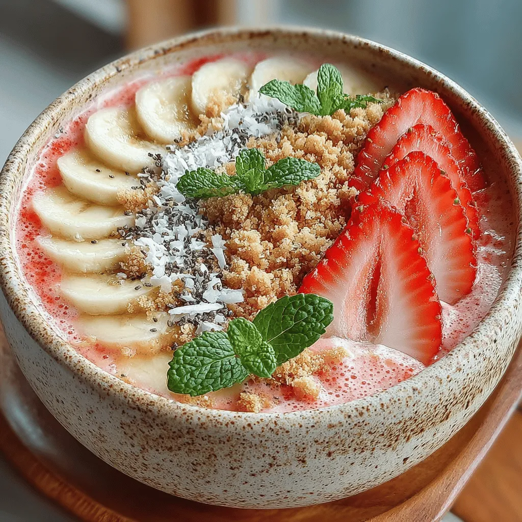 The Strawberry Banana Bliss Bowl is not just a feast for the eyes; it’s a nutritious powerhouse that combines the vibrant flavors of fresh strawberries and bananas into a delightful dish perfect for breakfast or a quick snack. This bowl is a fantastic way to kick-start your day, offering a balance of essential nutrients and a burst of natural sweetness that keeps you energized throughout the morning. With its bright colors and appealing presentation, the Strawberry Banana Bliss Bowl is sure to become a favorite in your household.
