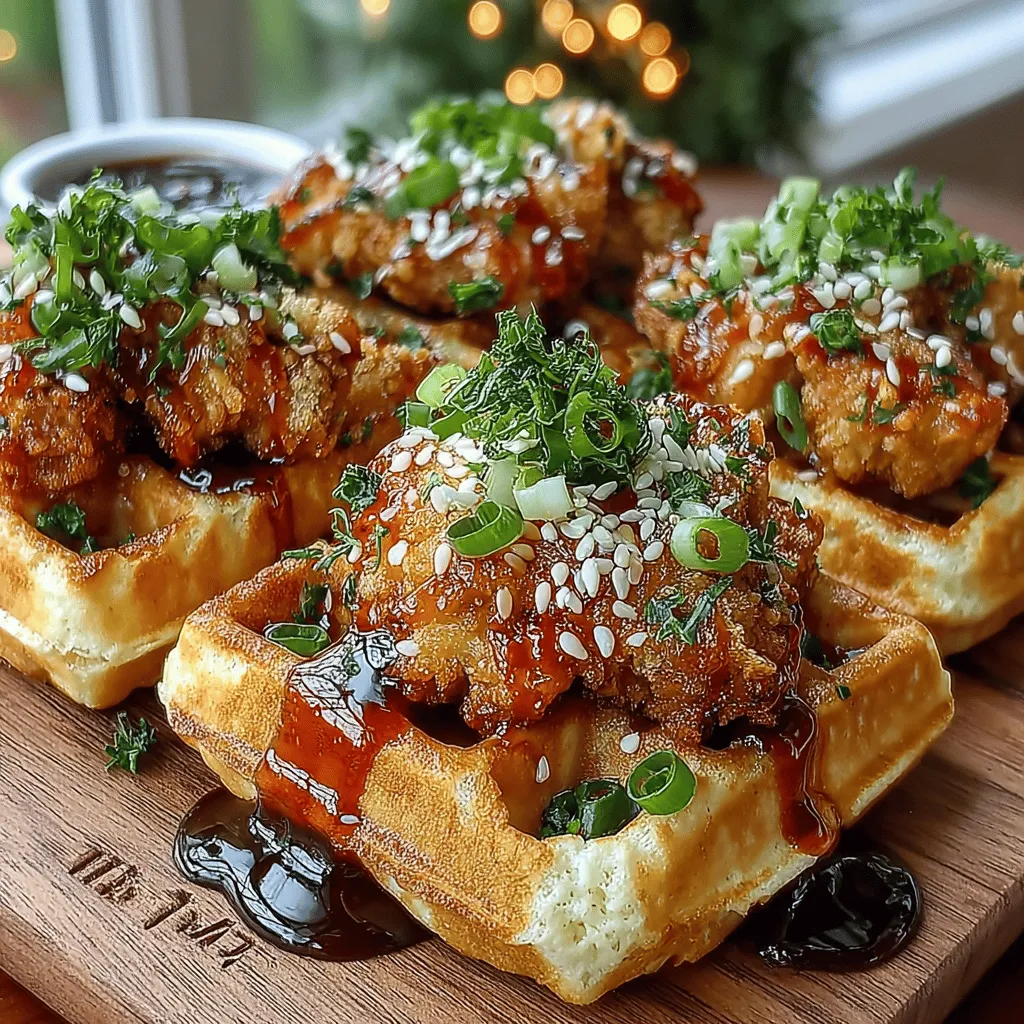 Creating waffle bites that are fluffy and golden is key to the dish's success. The combination of the right ingredients and cooking technique will ensure that your waffle bites turn out perfectly, complementing the crispy fried chicken and the flavorful Sriracha honey sauce.