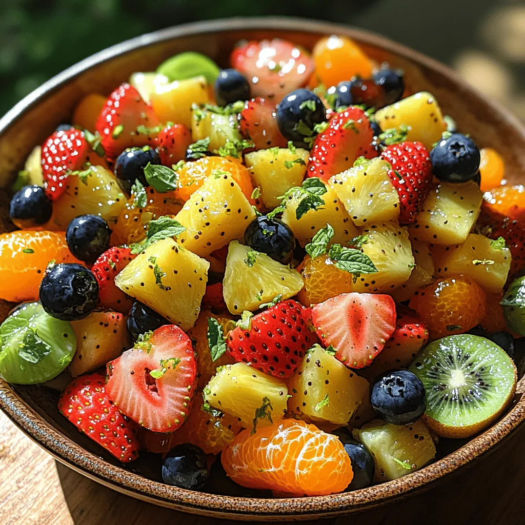 As the sun shines brighter and the days grow warmer, there’s no better way to celebrate the season than with a Refreshing Citrus Mint Fruit Salad. This vibrant dish not only tantalizes your taste buds but also brings a burst of color to your table. Combining the sweetness of ripe fruits with the zesty notes of citrus and the cooling essence of mint, this salad is a perfect embodiment of freshness and nutrition. Whether you're hosting a summer barbecue, preparing a light dessert, or simply looking for a nutritious snack, this fruit salad is sure to impress.