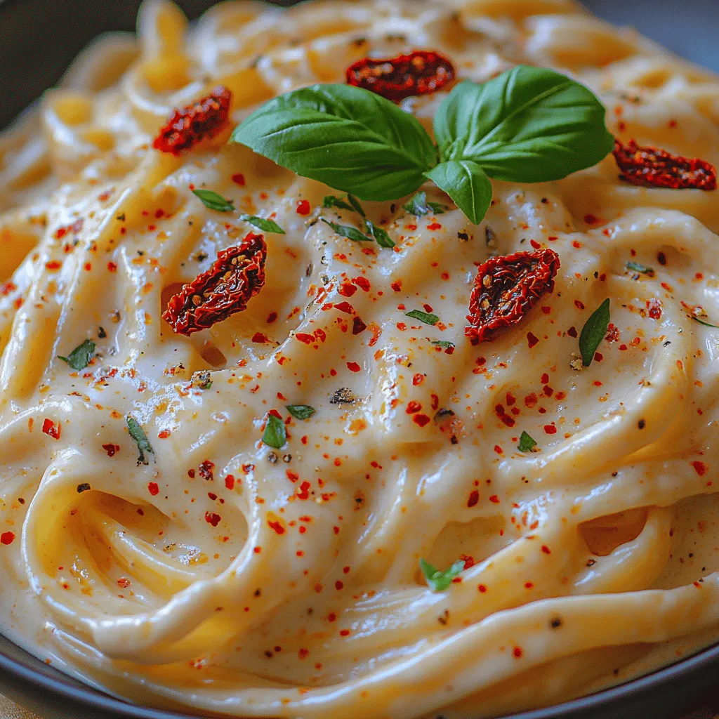 Create a warm and inviting atmosphere in your kitchen with the delightful Creamy Sun-Dried Tomato Alfredo. This recipe is a harmonious blend of rich flavors, where sun-dried tomatoes meet a velvety Alfredo sauce, making it an ideal choice for pasta lovers seeking a comforting meal. Whether you're preparing a family dinner, planning a romantic date night, or simply looking for a satisfying weeknight meal, this dish promises to please everyone at the table.