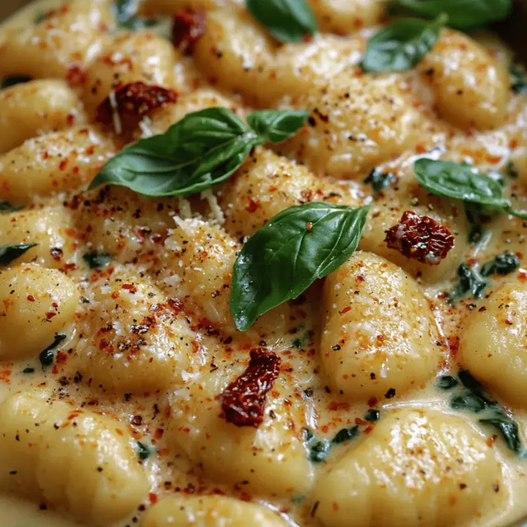 Creamy Sun-Dried Tomato Gnocchi is a dish that effortlessly combines rich flavors and a comforting texture, making it a beloved choice for both weeknight dinners and special occasions. This recipe has gained popularity not just for its indulgent taste but also for the ease of preparation, allowing home cooks of all skill levels to create a gourmet meal in their kitchens. The allure of this dish lies in its creamy sauce, which is beautifully complemented by the tangy punch of sun-dried tomatoes, resulting in an irresistible combination that delights the palate.