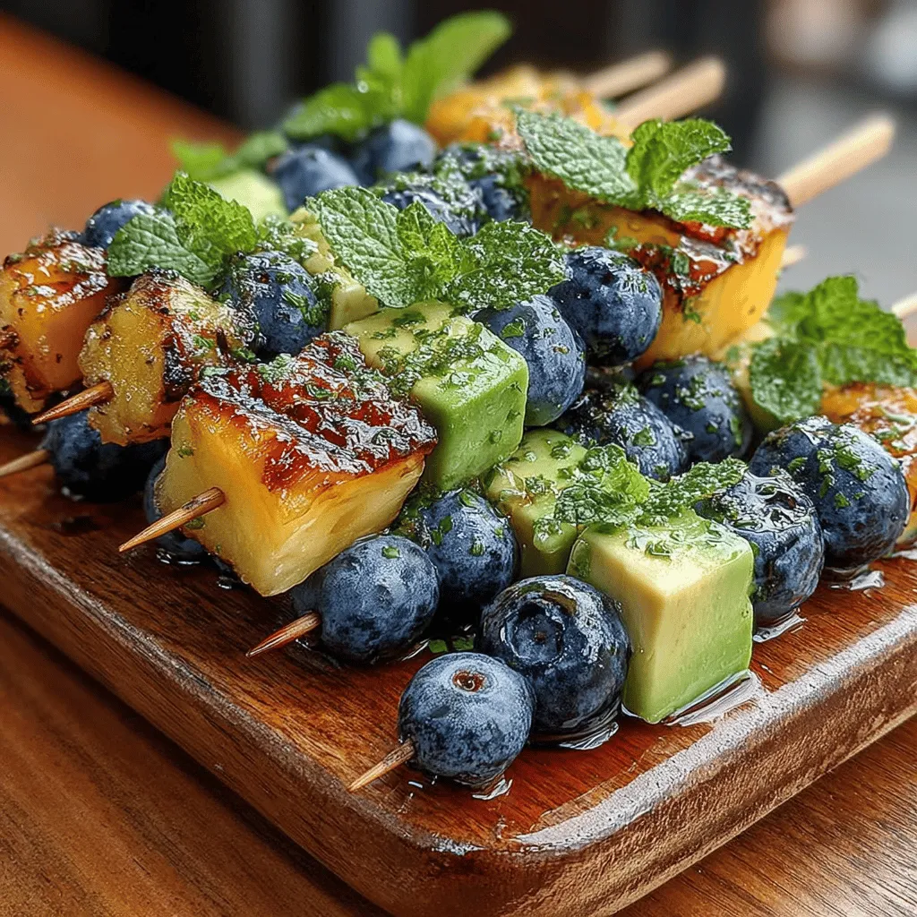 As summer approaches, the allure of fresh, vibrant fruits captures our culinary imagination. Combining fresh fruits in innovative and flavorful ways not only tantalizes the taste buds but also elevates our dining experience. One such delightful creation is the Zesty Blueberry Skewers—a dish that harmoniously blends the sweet, juicy essence of blueberries with the tropical notes of pineapple and the creamy richness of avocado. This unique combination makes for a refreshing treat, perfect for summer barbecues, picnics, or as a light dessert that leaves your guests craving more.