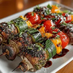 When it comes to charred veggie skewers, presentation is key. The visual appeal of your skewers can enhance the dining experience, making them not just a meal but a feast for the eyes. Begin by selecting a variety of colorful vegetables such as bell peppers in red, yellow, and green, zucchini, cherry tomatoes, red onions, and mushrooms. The combination of vibrant hues creates an inviting look.