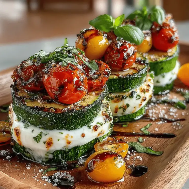 As the summer sun warms the air and gardens burst with vibrant produce, there's no better way to celebrate the season than with a dish that encapsulates its freshness and flavor. Grilled Zucchini Caprese Stackers are a delightful appetizer or side dish that showcases the best of summer's bounty. This recipe not only offers a light and healthy option for gatherings, barbecues, or family dinners, but it also embraces the essence of seasonal cooking by highlighting fresh, high-quality ingredients.