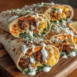 Spiced Chickpea & Carrot Wraps with Yogurt Sauce
