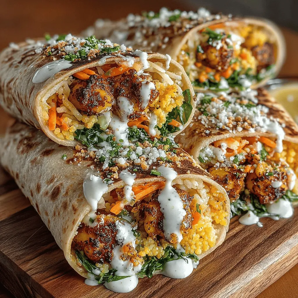 Spiced Chickpea & Carrot Wraps with Yogurt Sauce
