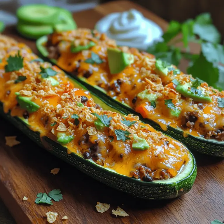 Using zucchini as a base for this hearty meal comes with numerous benefits. Zucchini is low in calories yet high in essential nutrients such as vitamins A and C, potassium, and dietary fiber. This green squash is not only hydrating but also supports digestive health, making it a fantastic addition to any meal. By swapping out traditional taco shells for zucchini, you can create a dish that feels indulgent without the guilt.