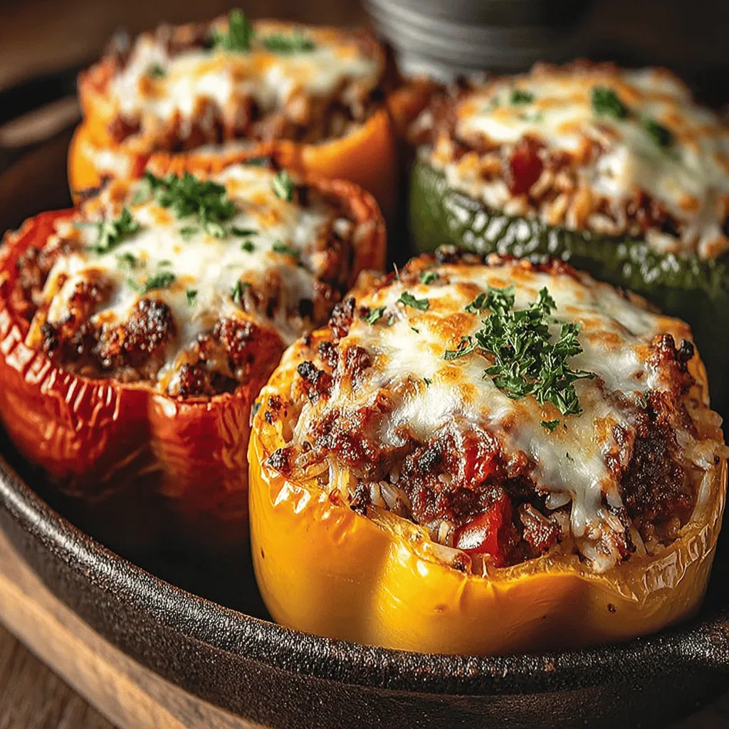 Savory Sausage & Rice Stuffed Bell Peppers
