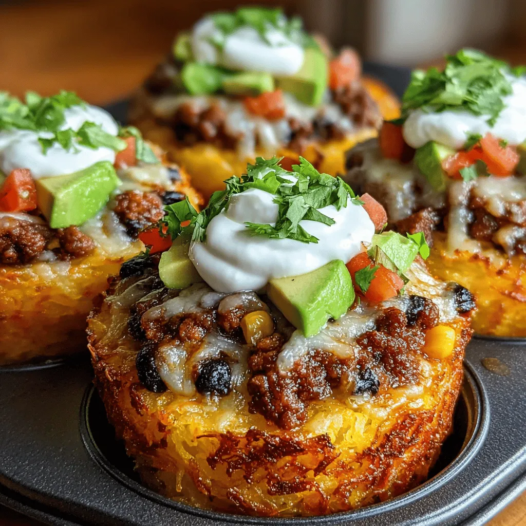 Spaghetti Squash Taco Casserole Cups