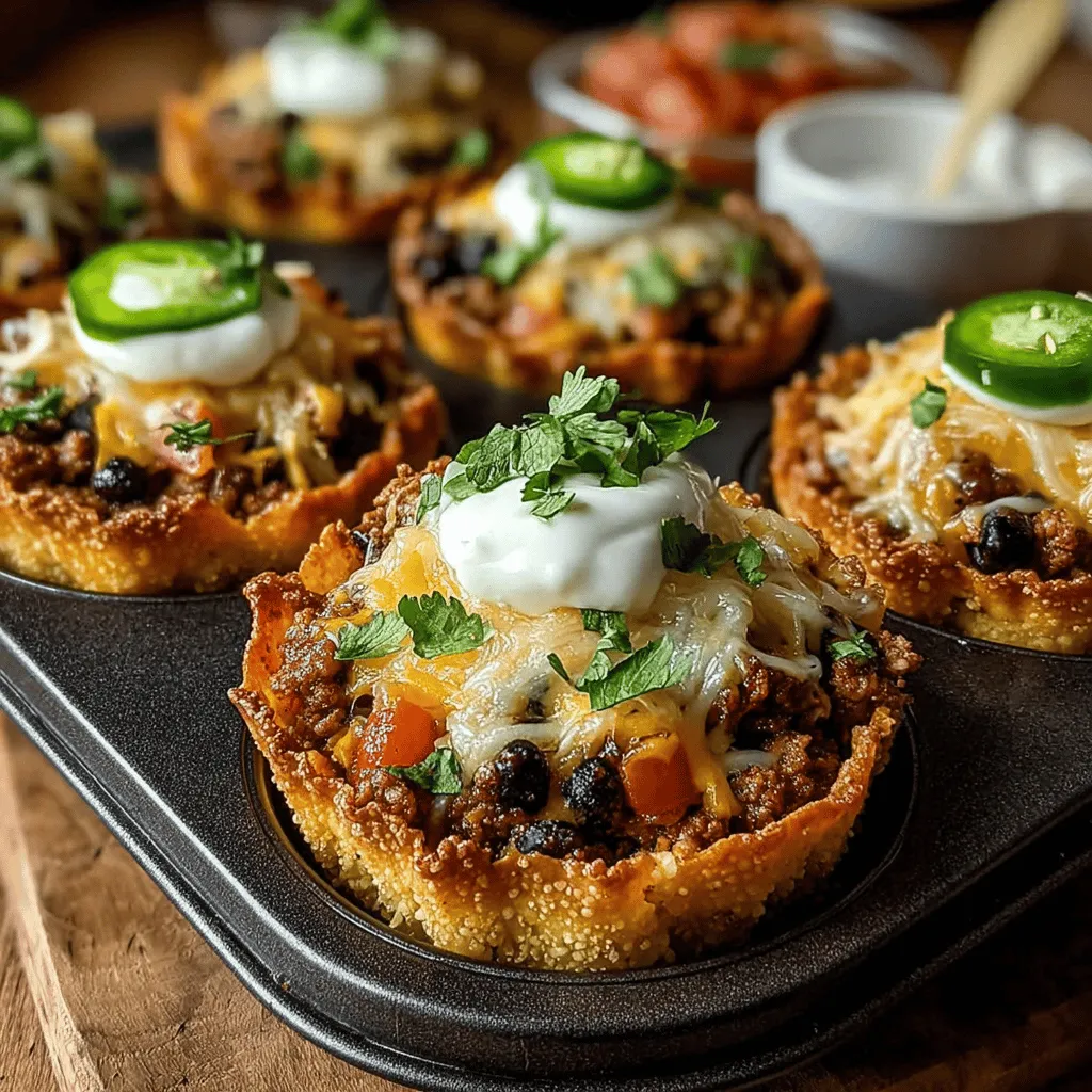 Mini Chicken Taco Cups are a delightful and versatile dish that encapsulates the beloved flavors of traditional tacos in a bite-sized format. These scrumptious morsels are not only a feast for the taste buds but also an aesthetically pleasing addition to any table. Perfect for parties, family gatherings, or even a simple weeknight dinner, Mini Chicken Taco Cups combine the familiarity of taco ingredients with the convenience of a portable snack. Their easy preparation and customizable nature make them an excellent choice for cooks of all skill levels, allowing you to tailor each cup to suit your personal taste preferences.
