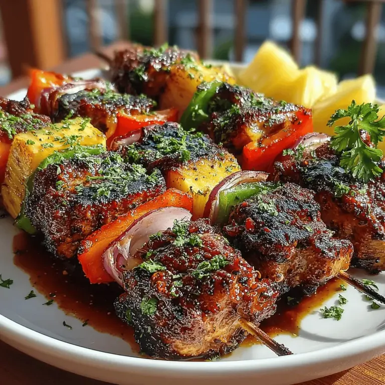 If there's one dish that embodies the essence of summer, it's Tropical Bliss: Pineapple Teriyaki Chicken Skewers. This delightful recipe combines the juicy tenderness of marinated chicken with the sweetness of fresh pineapple, creating a vibrant and mouthwatering experience that transports you to a sun-soaked tropical paradise. The appeal of this dish lies not only in its irresistible flavors but also in its versatility, making it perfect for various occasions—from lively summer barbecues to cozy family dinners.