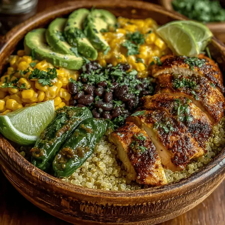 If you're on the lookout for a dish that beautifully marries flavor with nutritional value, look no further than our Spicy & Zesty Healthy Hatch Chili Chicken Bowls. This vibrant recipe is designed to delight your palate while supporting your health goals, making it an ideal choice for anyone seeking a balanced meal. The combination of lean protein, wholesome grains, and fresh vegetables not only satisfies hunger but also excites the taste buds. What sets this dish apart is the unique heat that comes from Hatch green chiles, which infuse every bite with a zesty kick, making it a culinary standout.